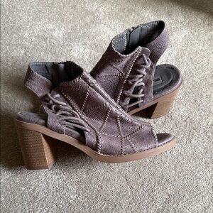 Not Rated Taupe Heeled Sandals